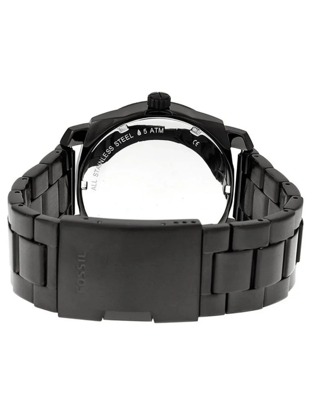 NWT Fossil Machine Black Dial Black-plated Men's Watch